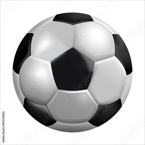 Realistic 3D Soccer Ball Isolated on Clean Background