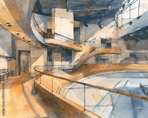 Theater Interior With Balcony And Staircase For Performance Venue Concepts