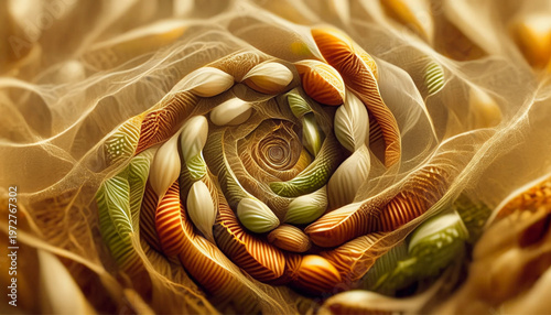 Wheat Grain Abstract Pattern Delicate Golden Flow Texture Background