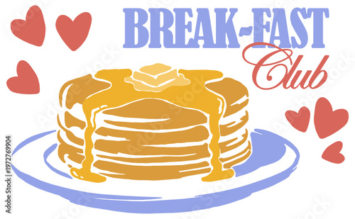 Canvastavla Breakfast Club vintage graphic