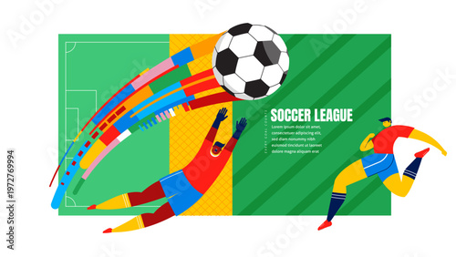 Football stadium and sport competition design. Geometric soccer field background for World Championship 2026.