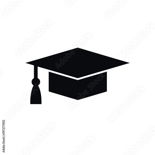 Vector of a graduation cap with a tassel hanging
