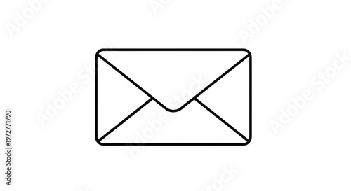 Simple Envelope Icon - Outline Mail Symbol on White Background