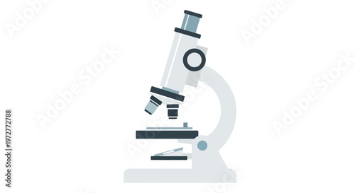 Modern microscope design in flat style for scientific exploration