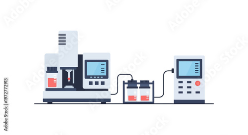 Modern laboratory equipment for scientific research in a minimalist style