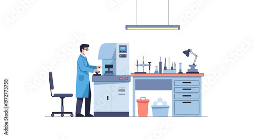 Scientist conducting experiments in a modern laboratory setting