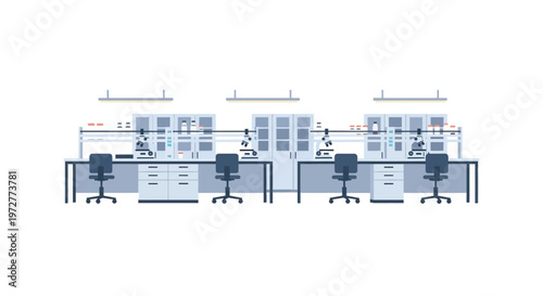 Modern scientific laboratory with equipment and workstations