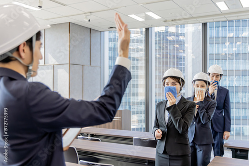 高層ビルの避難訓練