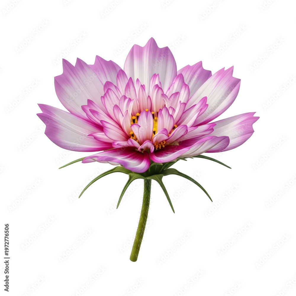 Obraz premium Pink and white cosmos flower isolated on transparent background