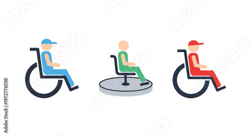 Inclusive mobility symbols featuring diverse wheelchair users