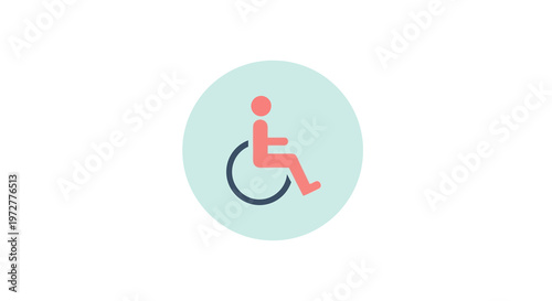 Minimalist accessibility icon in pastel colors for inclusive design