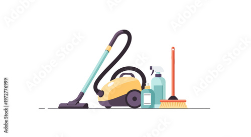 Household cleaning tools collection