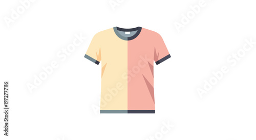 Color block t-shirt design: modern fashion style in soft shades