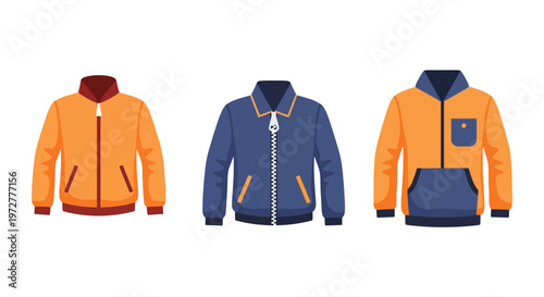 Stylish collection of modern jackets with minimalist design