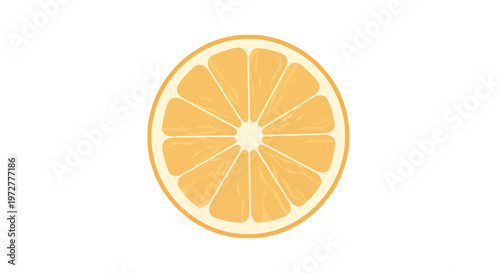 Citrus fruit slice: minimalist flat orange