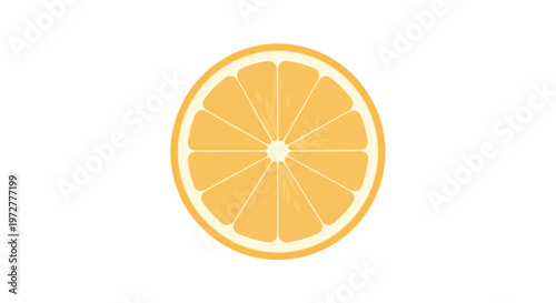 Fresh citrus slice on clean white background
