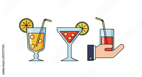 cocktail collection: refreshing summer drinks with citrus garnish