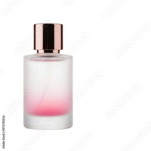 Frosted glass perfume bottle with rose gold cap