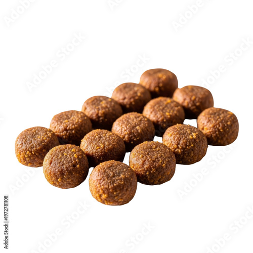 Dog food kibble isolated on transparent background