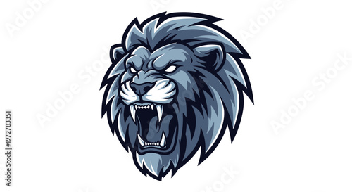 Aggressive Roaring Lion Head Mascot Logo for Esports and Sports Team Branding Vector Illustration