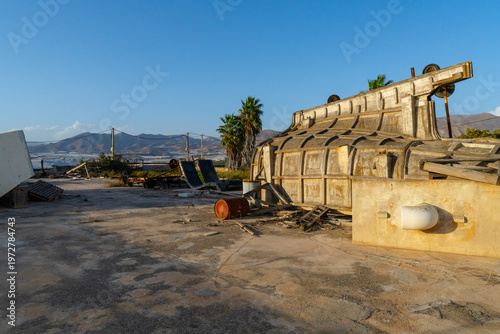 boat hull construction industry travel summer ruin abandoned landscape business project - Poniente Almeriense - Abdera, Almería, Spain - 2025