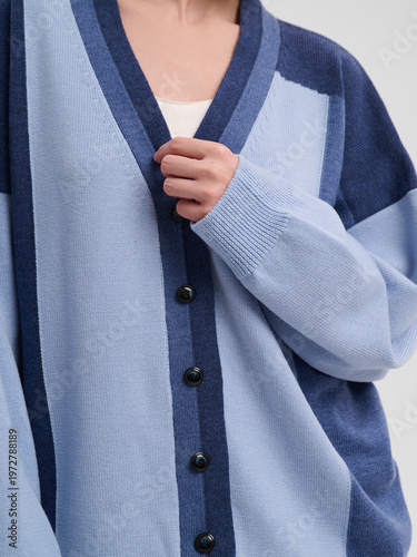 Fashion shooting in studio . Professional model , fashionable clothes and style, new collection. stylish look	