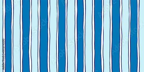 Stripes seamless pattern. Blue and yellow lines print. Watercolor sea stripes hand drown background