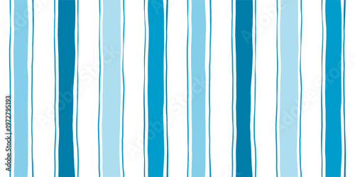 Stripes seamless pattern. Blue lines print. Watercolor sea stripes hand drown background