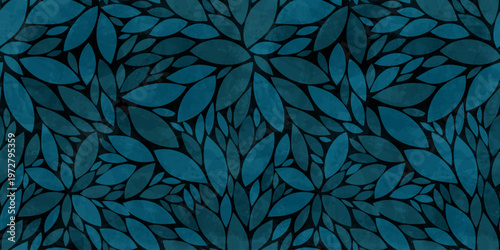 Watercolor leaves vector pattern. Green leaf seamless pattern. Leafs pattern background. Tropical leaves with watercolour texture