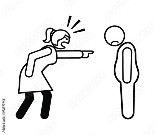 Woman is yelling at a man in a vector depicting a heated argument or confrontation