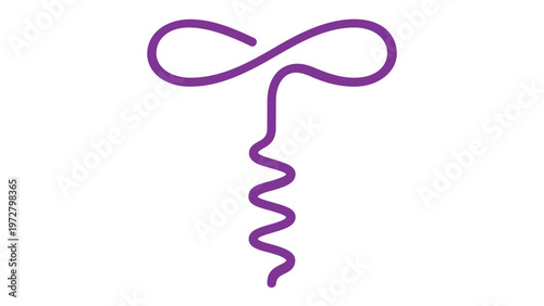 Minimalist Gradient Corkscrew Vector Icon Illustration for Wine Bottle Opening. Modern Flat Line Art Design of a Manual Corkscrew Tool for Kitchen, Bar, and Restaurant Use. AI-generated.