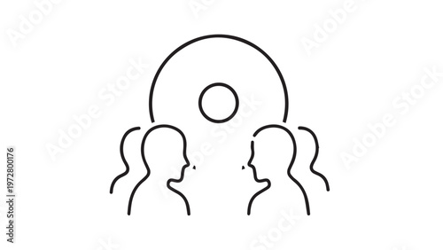 Silhouette of a girl with long hair vector illustration