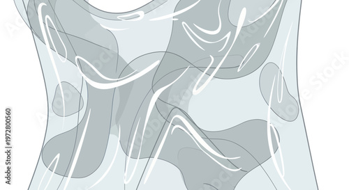 Abstract Fluid Swirls and Shapes in Translucent Material
