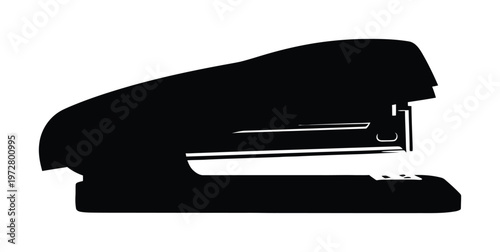 Vector silhouette of a stapler in a clean minimalist style design