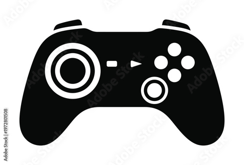 Vector of a video game controller with buttons and joysticks