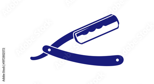 Vintage Straight Razor Icon - Classic Barber Tool Silhouette