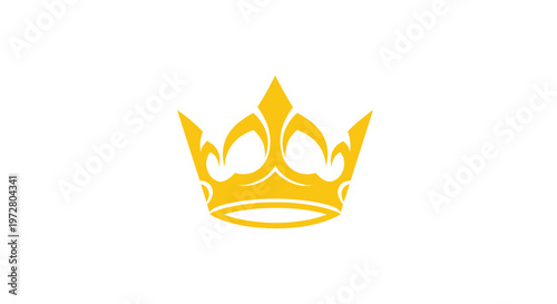 Golden Crown Icon - Symbol of Royalty, Power, Success, and Luxury on White Background