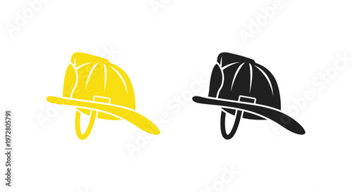 Firefighter Helmet Icon - Yellow and Black