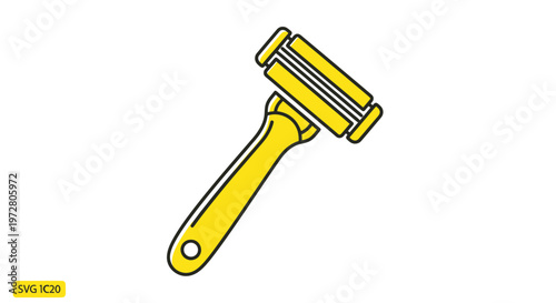 Bright yellow razor with multiple blades on a white background, clean design