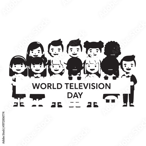 cartoon group of people icons with speech bubbles illustration