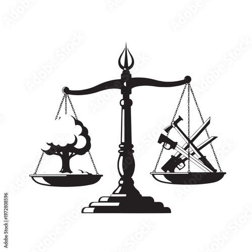 Scales of justice vector illustration symbolizing balance, law, and equality