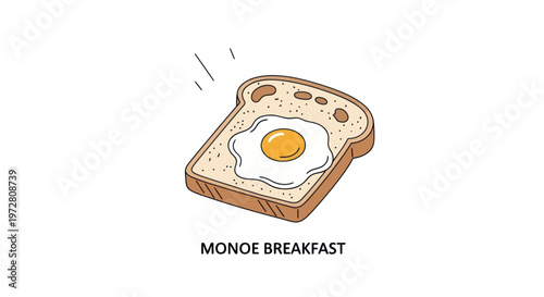 Fried egg on toast breakfast food.