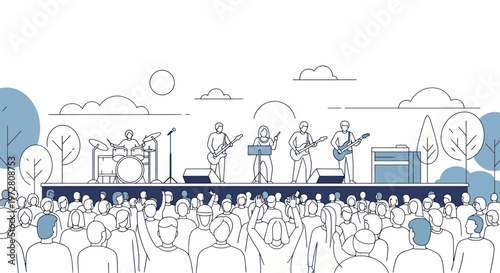 People enjoying live music festival performance.