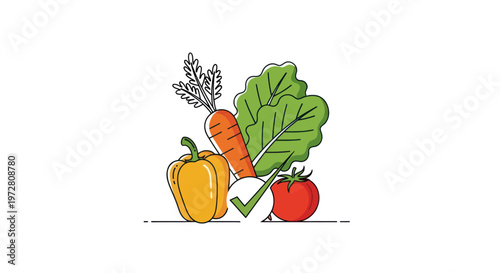 Fresh vegetables on a table top.