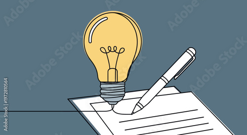 Light Bulb Idea Pencil Paper.