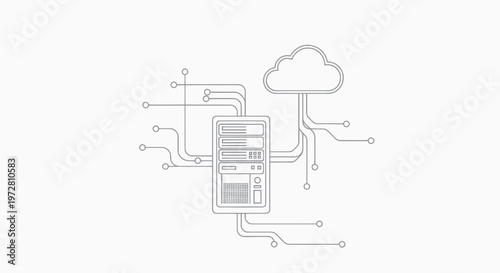 Computer server with cloud connection.
