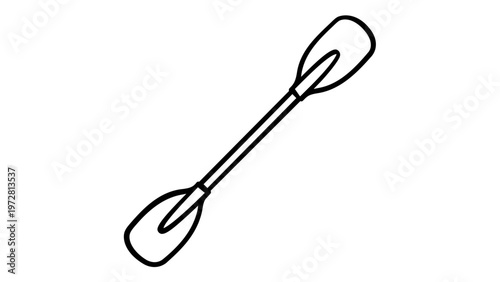 Kayak Paddle Line Icon Vector Illustration: Minimalist Double-Bladed Oar for Canoeing, Rafting, and Water Sports. Scalable AI-Generated Graphic for Outdoor Adventure, Fitness, and Boating Designs.