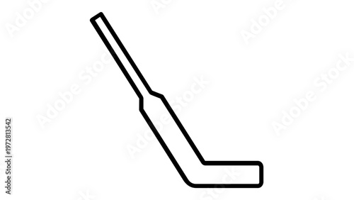 Minimalist hockey stick line icon vector illustration. Scalable flat design graphic for sports equipment, ice hockey, field hockey, athletic branding, website UI, and digital applications.