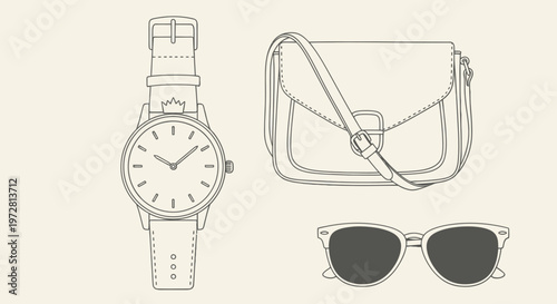 Fashion accessories on a table.