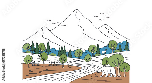 Herd of white sheep on road.